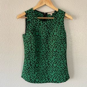 Banana Republic leopard print Jacquard green 2 top